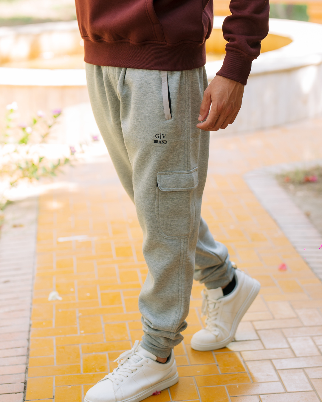 G/V GALVANI EXCHANGE Men's hooded pajama with pockets and chest print