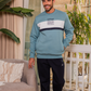 SOTHAT Men's Round Neck Pajamas with Chest Print