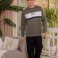SOTHAT Men's Round Neck Pajamas with Chest Print