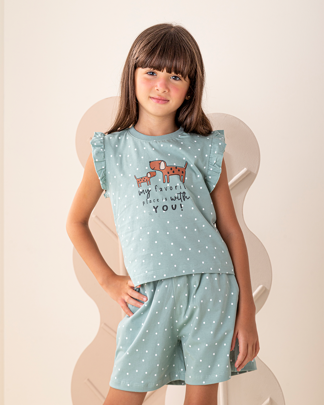 بيجاما شورت قطن الجراء السعيدة