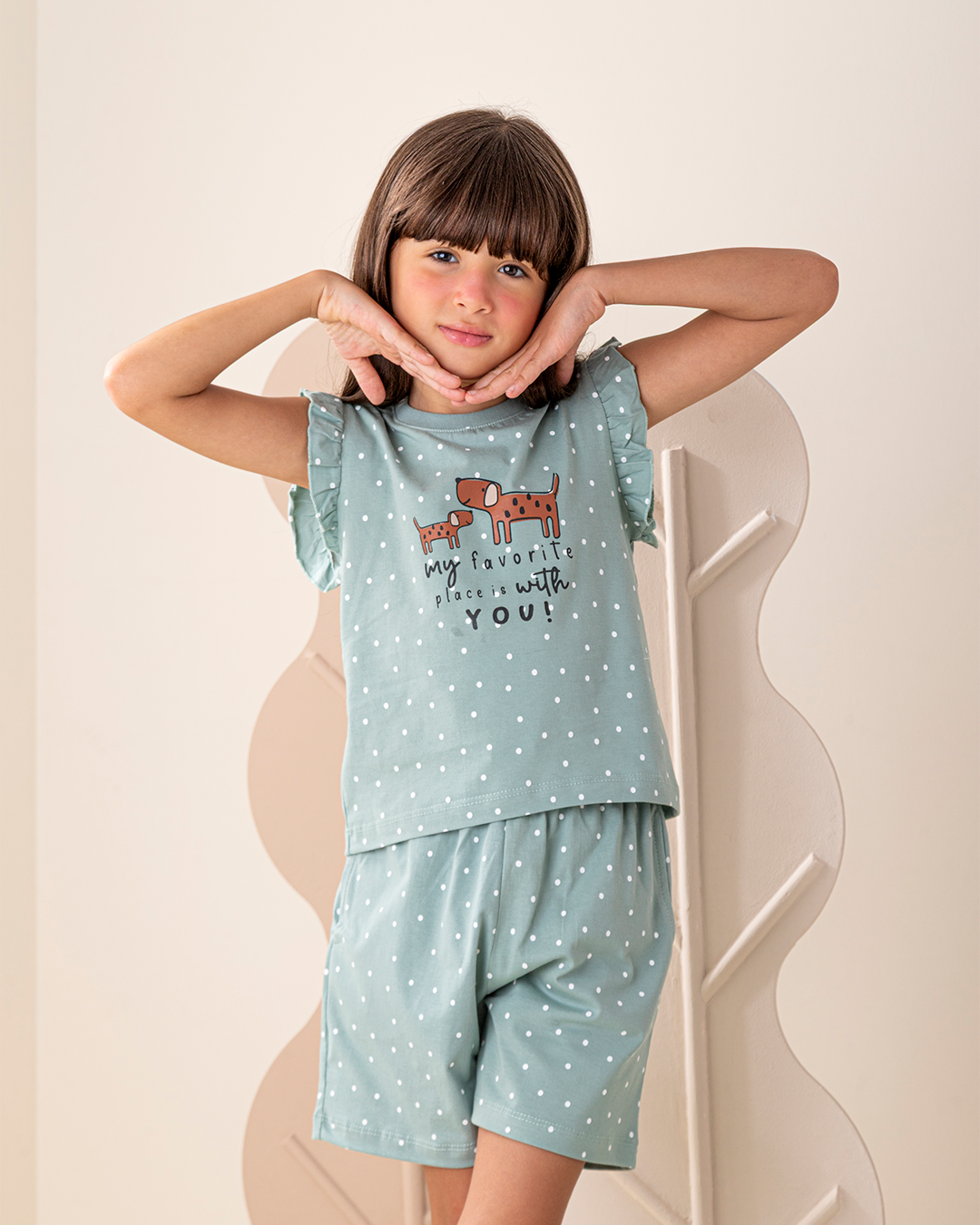 بيجاما شورت قطن الجراء السعيدة