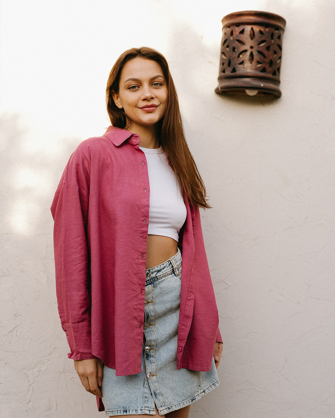 قميص كتان فضفاض