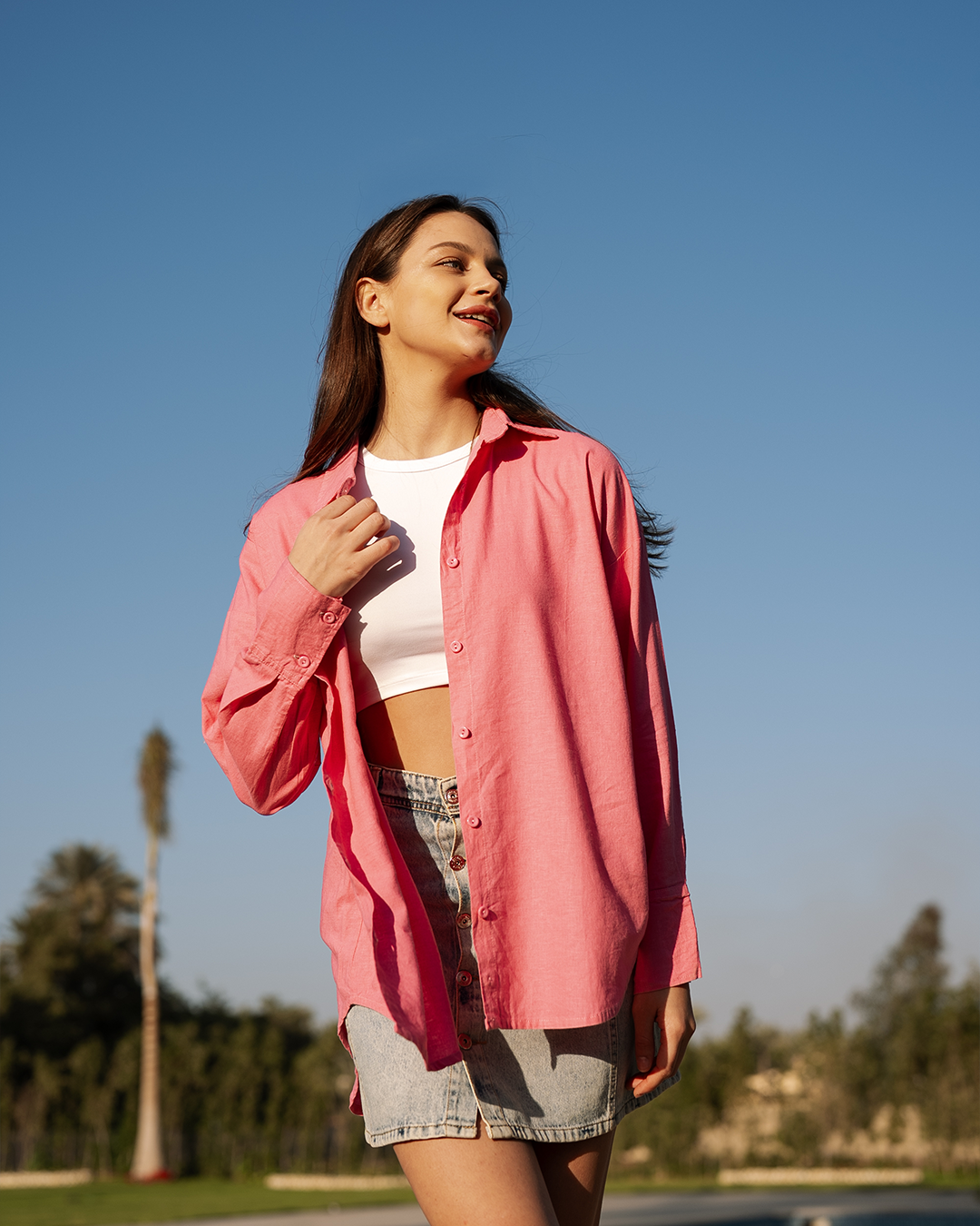 قميص كتان فضفاض