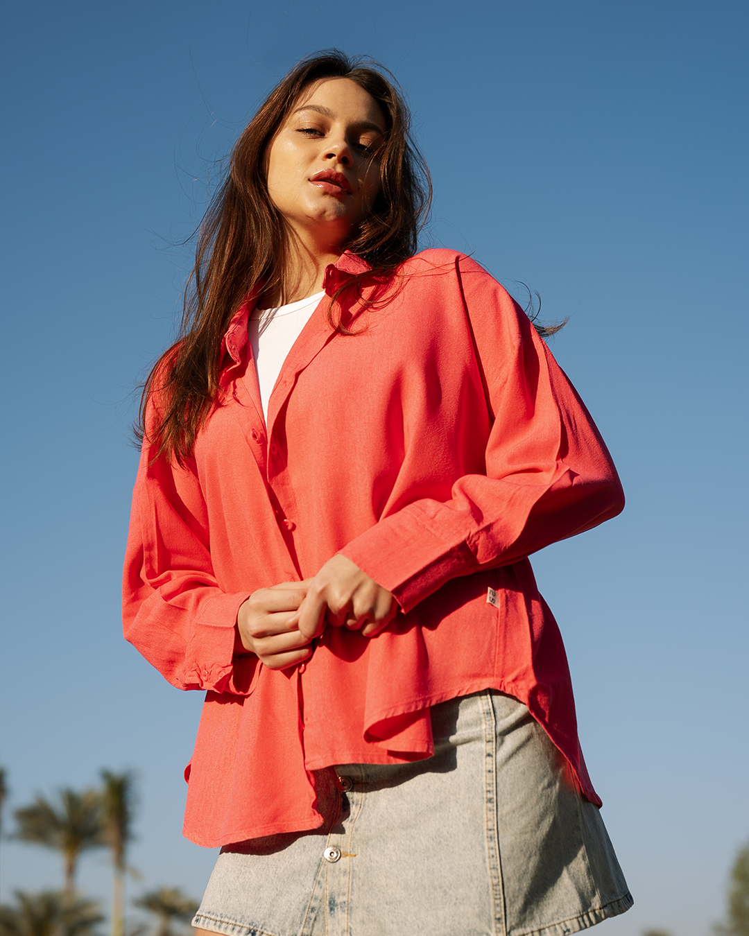 قميص كتان فضفاض