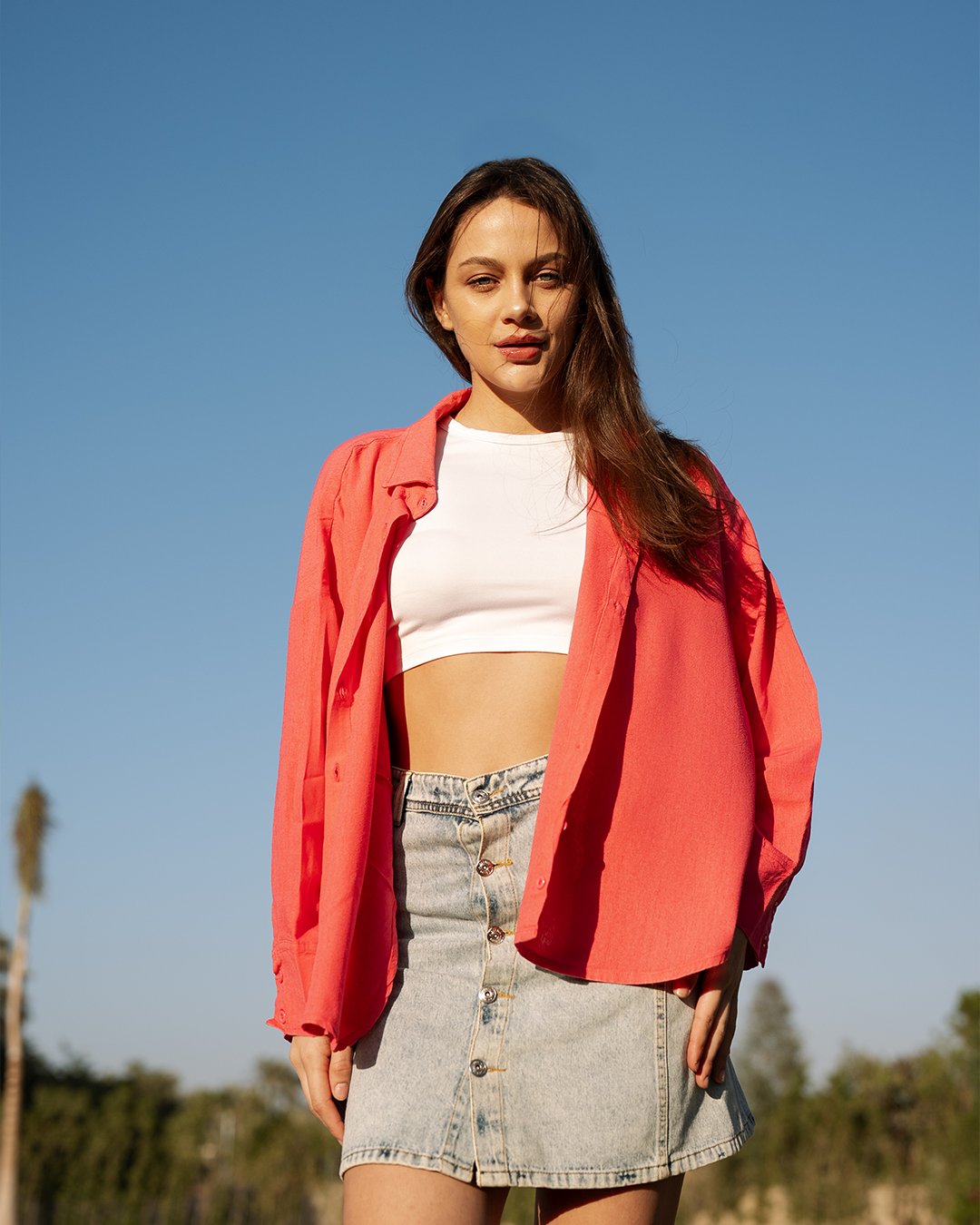 قميص كتان فضفاض