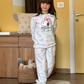 Snoopy with a bow girls long sleeve pajamas