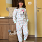 Snoopy with a bow girls long sleeve pajamas