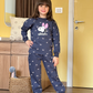 Snoopy with a bow girls long sleeve pajamas