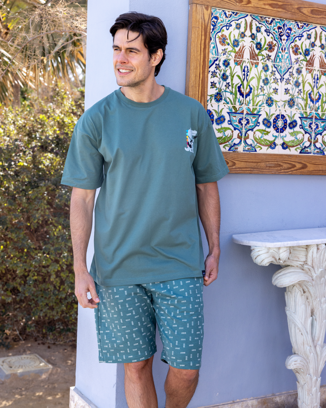 بيجاما نص كم و شورت قطن