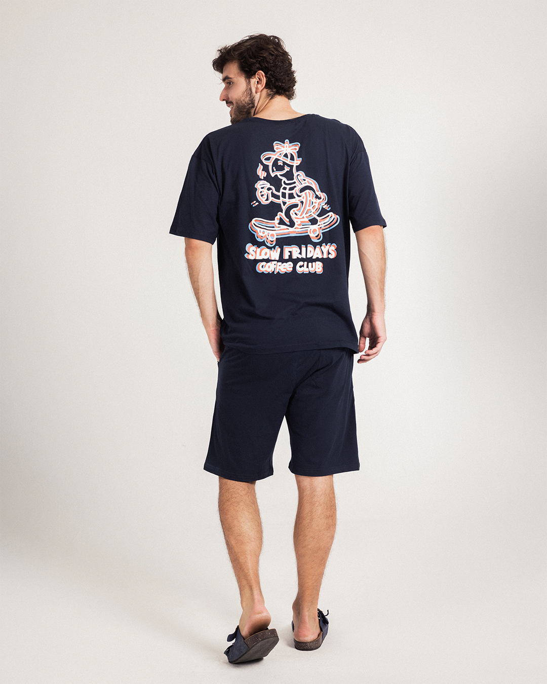 بيجاما نص كُم و شورت قطن