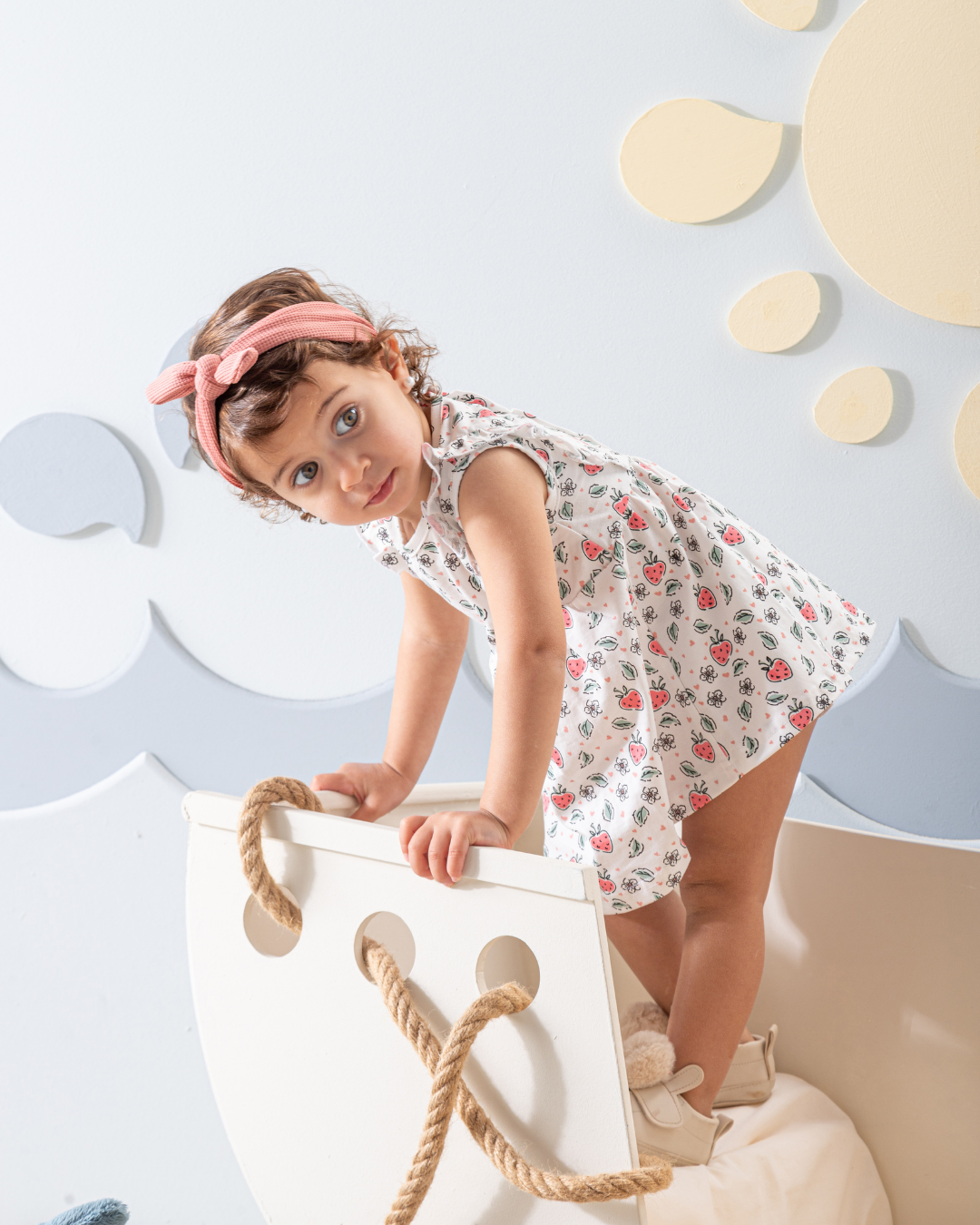 Strawberry Dress cotton with ruffle 