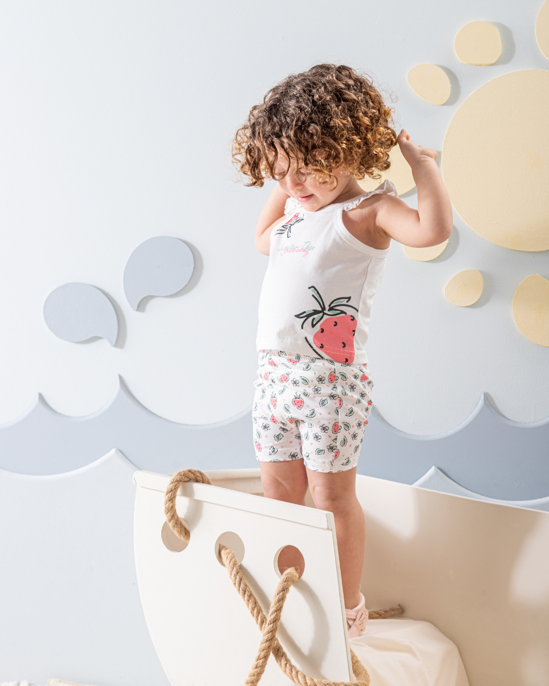 بيجاما حمالات و شورت قطن طباعه فراوله