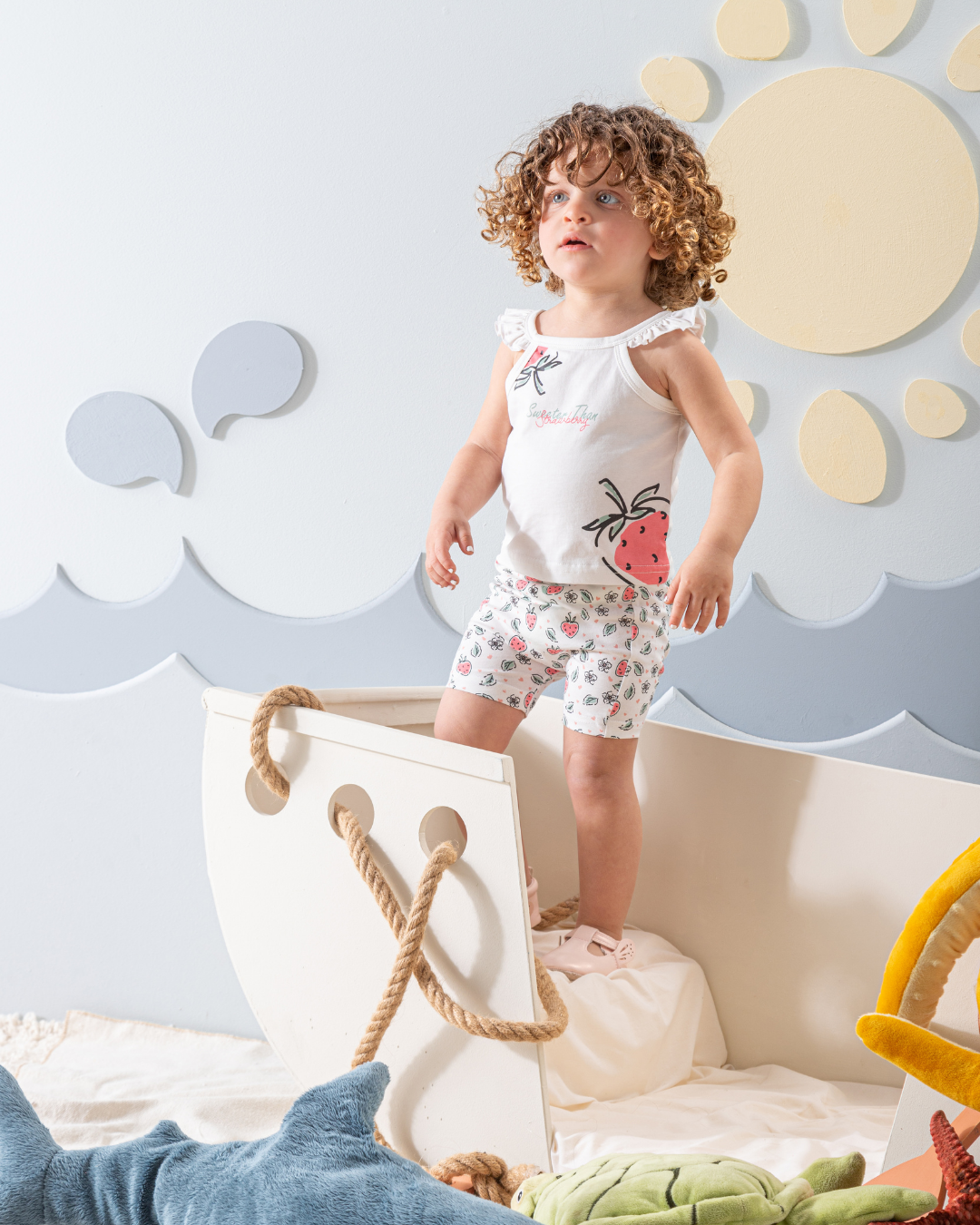 بيجاما حمالات و شورت قطن طباعه فراوله