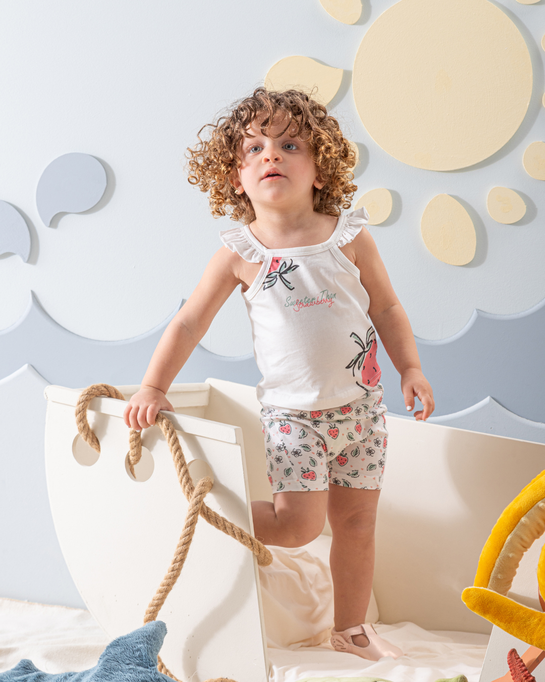 بيجاما حمالات و شورت قطن طباعه فراوله