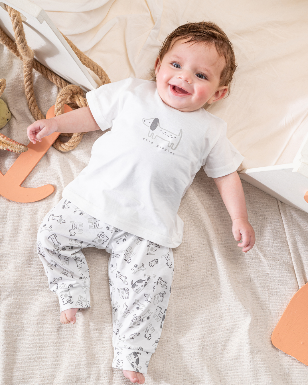 بيجاما بيبي قطن نص كُم جرو