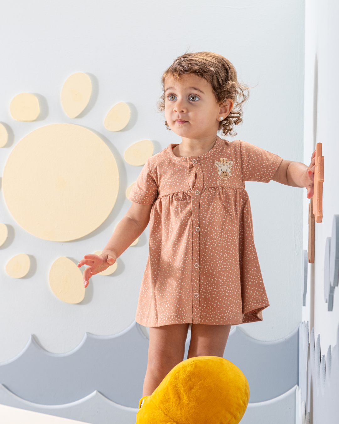 فستان منقط قطن زرافه