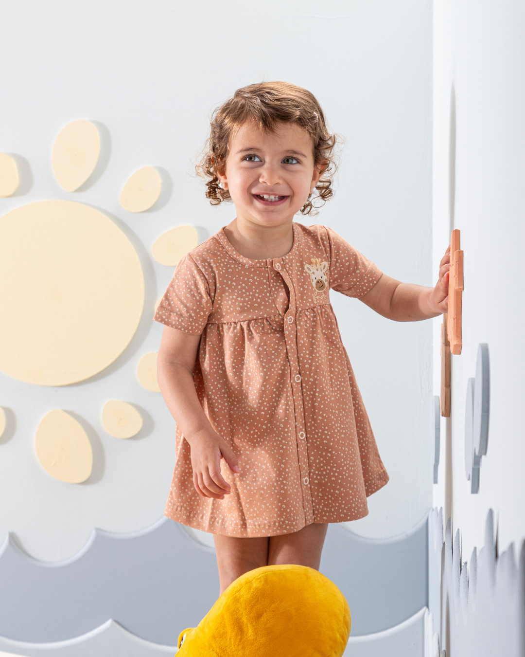 فستان منقط قطن زرافه