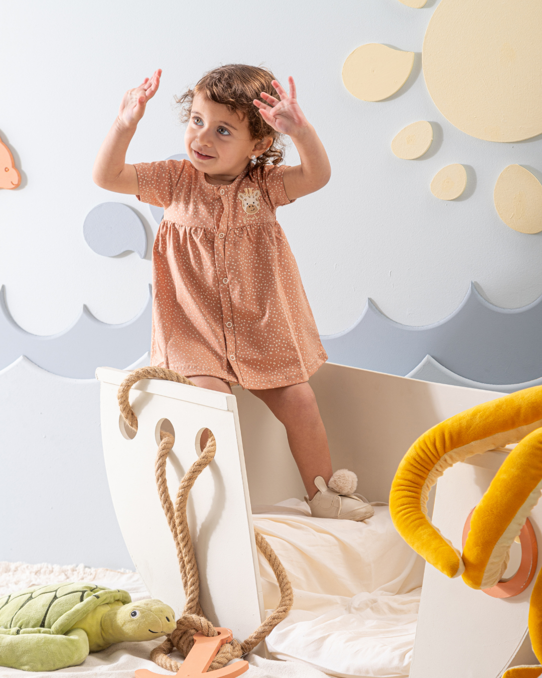 فستان منقط قطن زرافه