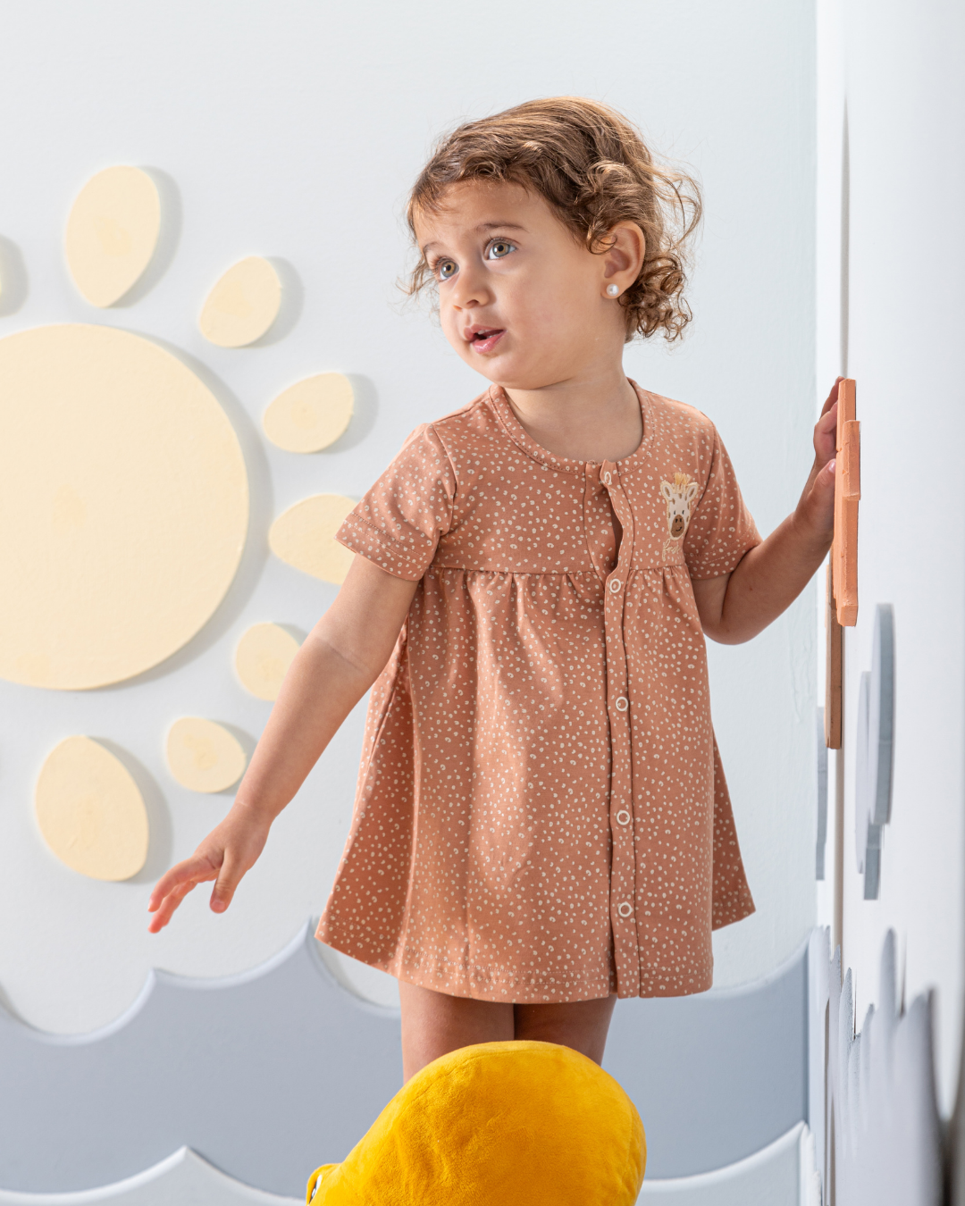 فستان منقط قطن زرافه