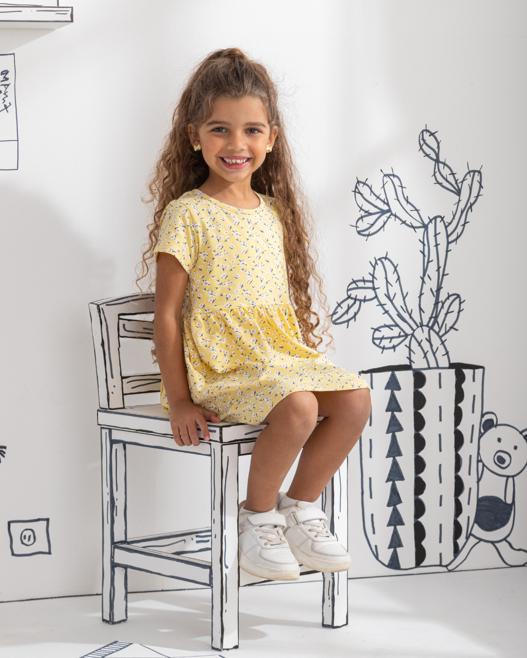 Floral dress Children's dress for girls printed with flowers