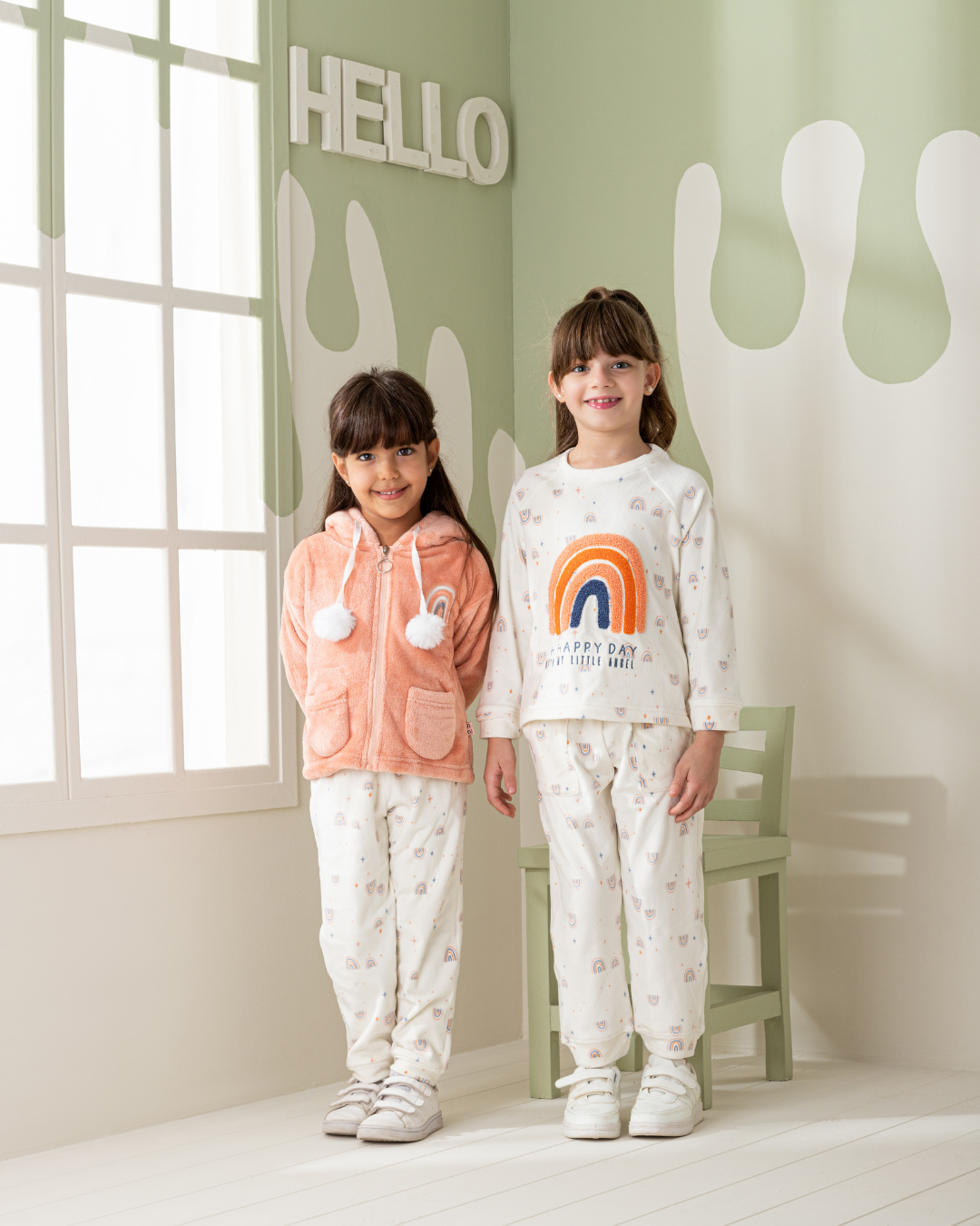 Rainbow girls pajamas for two men