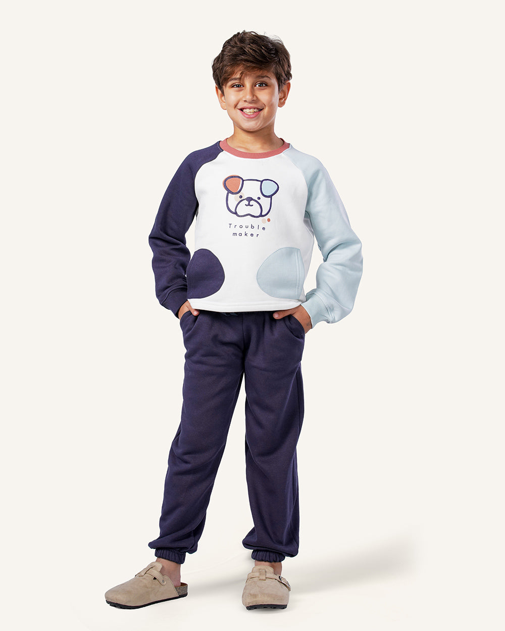 بيجاما كم طويل الكلب المشاكس