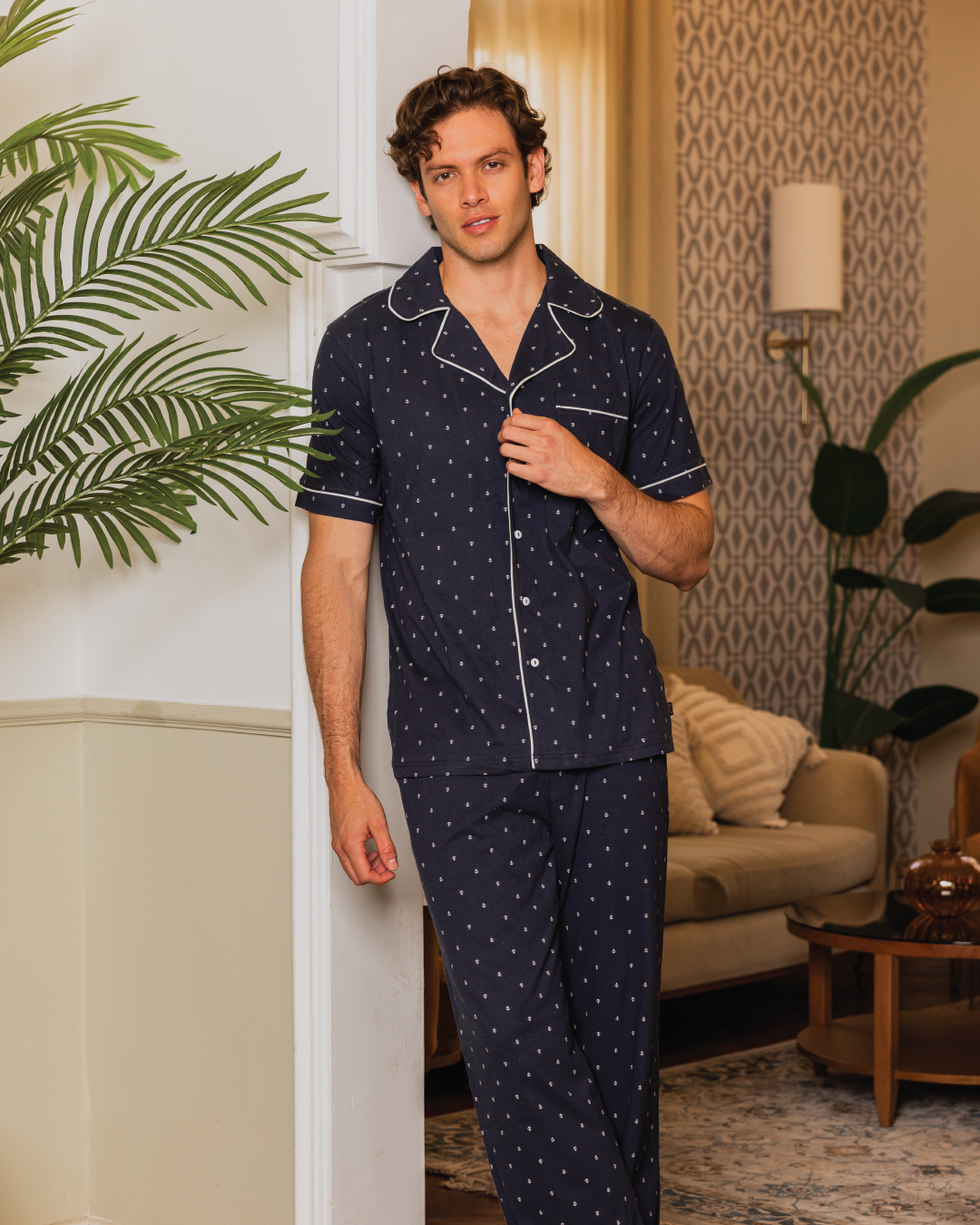 Anchors بيجاما رجالي بزراير