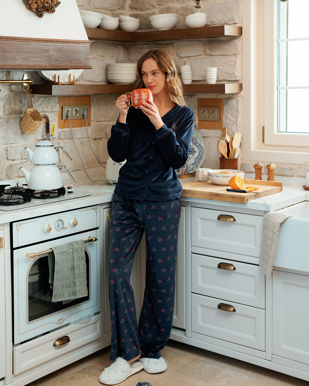 Vintage Long Sleeve Button Down Pajamas