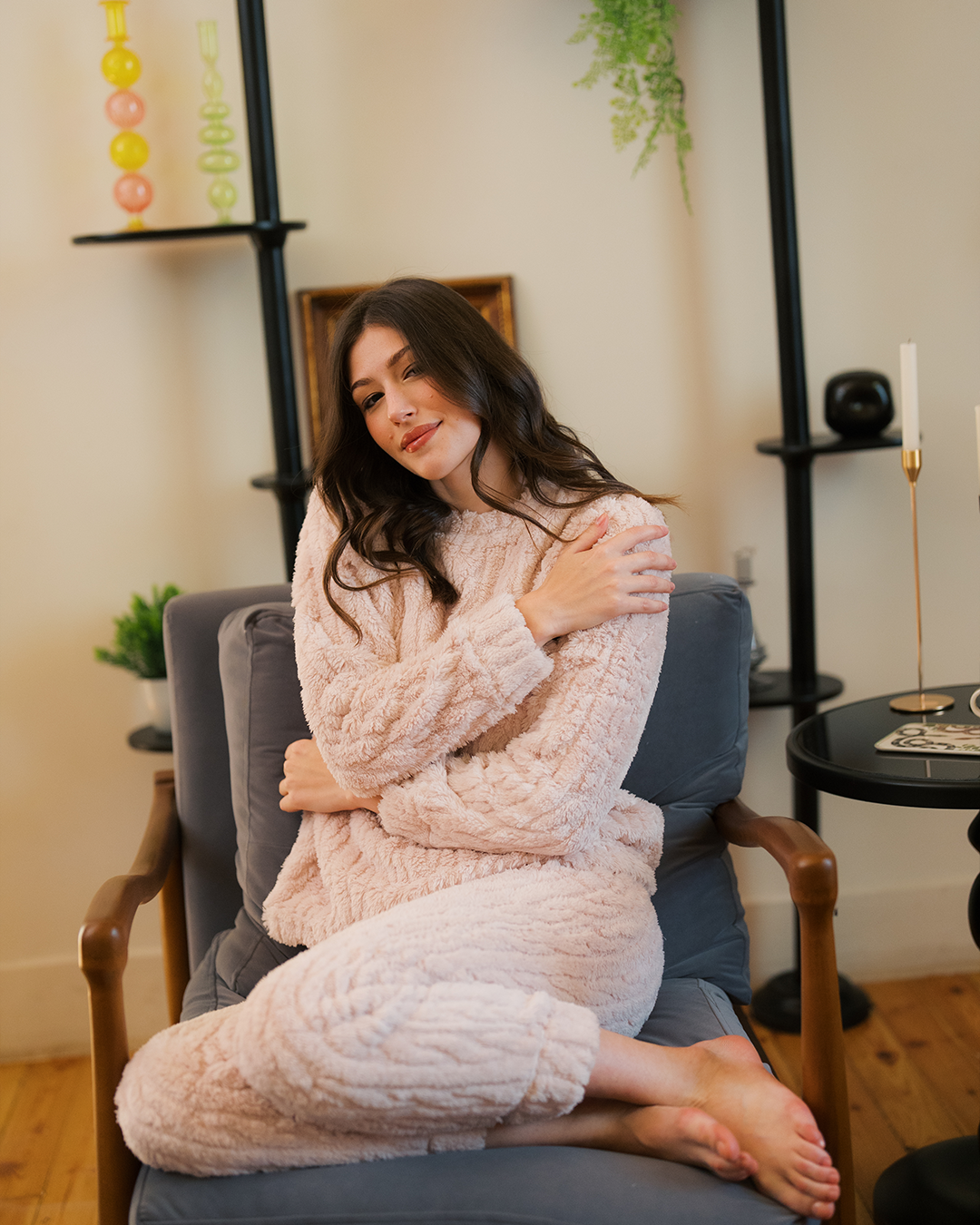 بيجاما بنطلون فرو