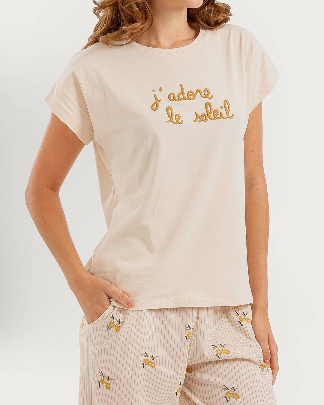 Women's Wide Leg Pants Pajama Set