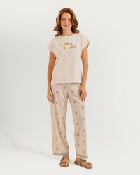 Women's Wide Leg Pants Pajama Set