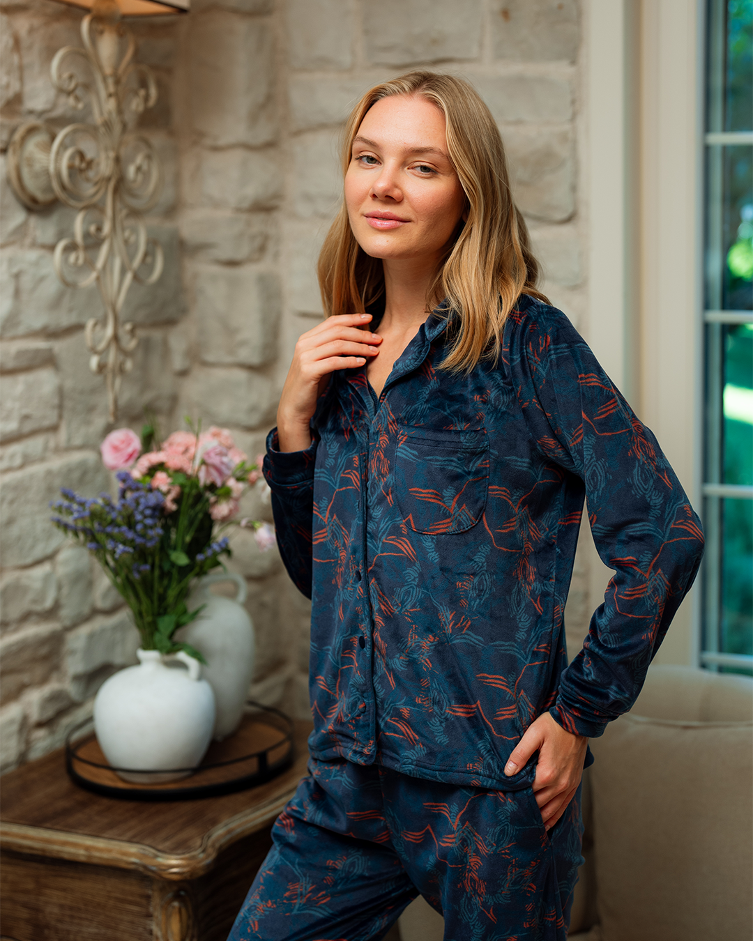 بيجاما كلاسيك بزراير تايجر