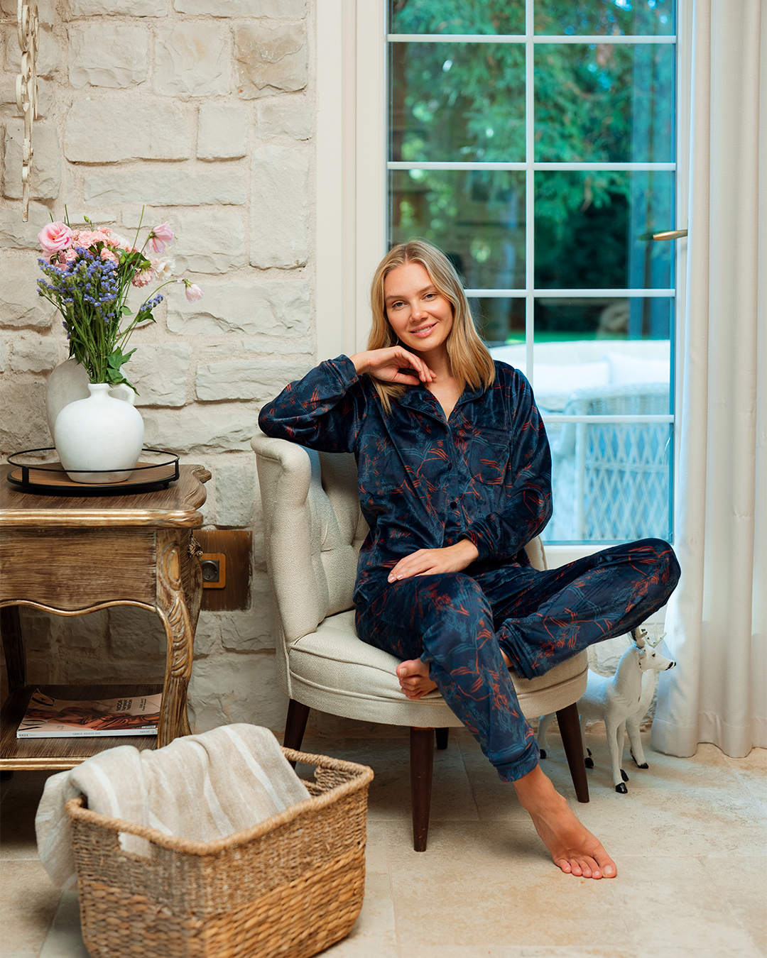 بيجاما كلاسيك بزراير تايجر