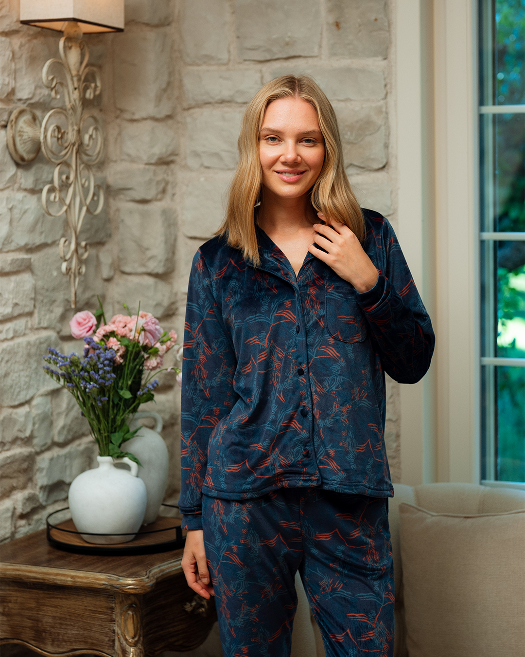 بيجاما كلاسيك بزراير تايجر