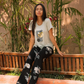 Women's Pajama Print Square Branch Pants