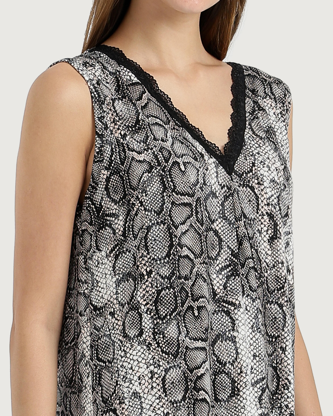 Women's V-Neck Camisole with Snake Skin Sleeve