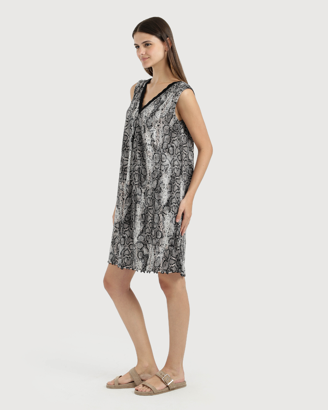 Women's V-Neck Camisole with Snake Skin Sleeve