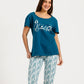Women's Short Sleeve Pajama Set with Capri Pants