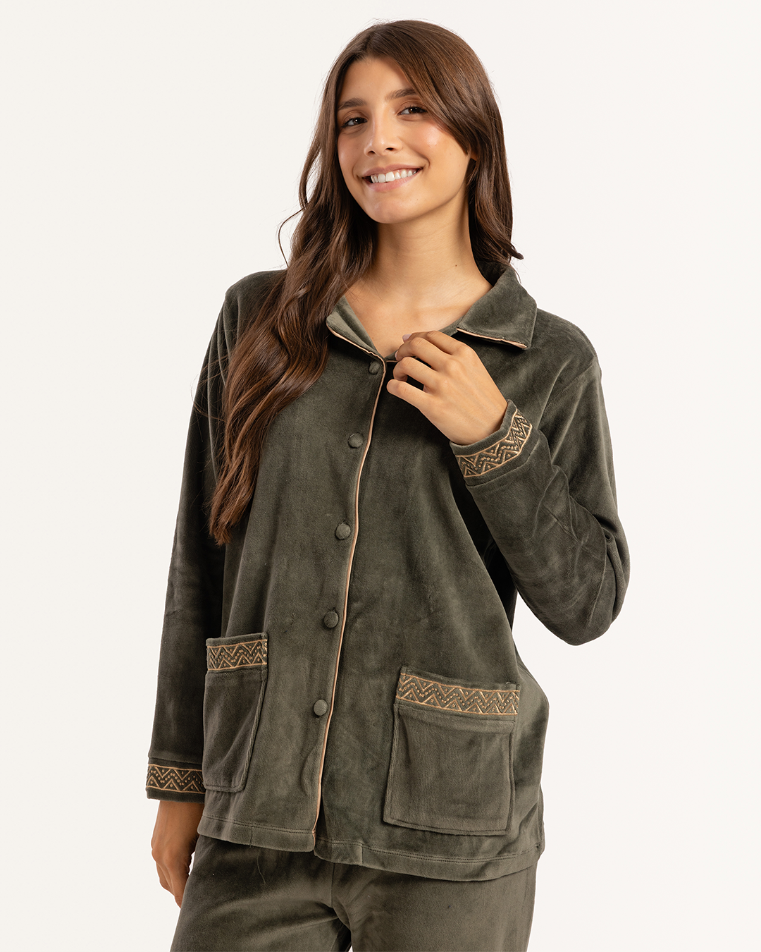 بيجاما حريمي كلاسيك قطيفة