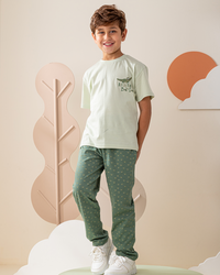 بيجاما نص كم و بنطلون قط التمساح الصغير