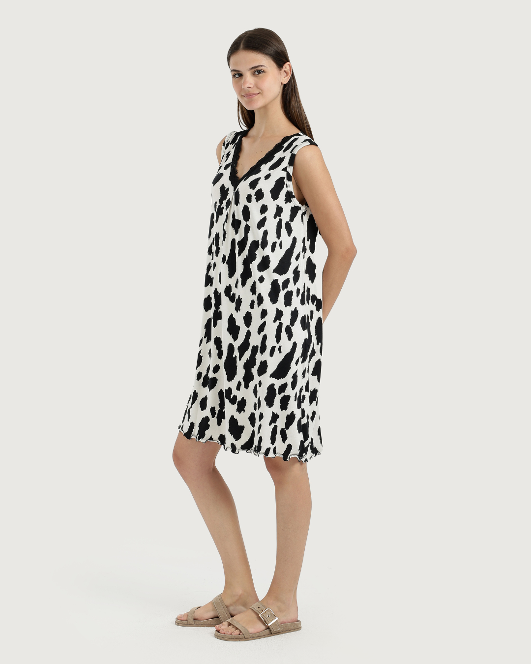 Women's V-Neck Camisole with Printed Sleeve