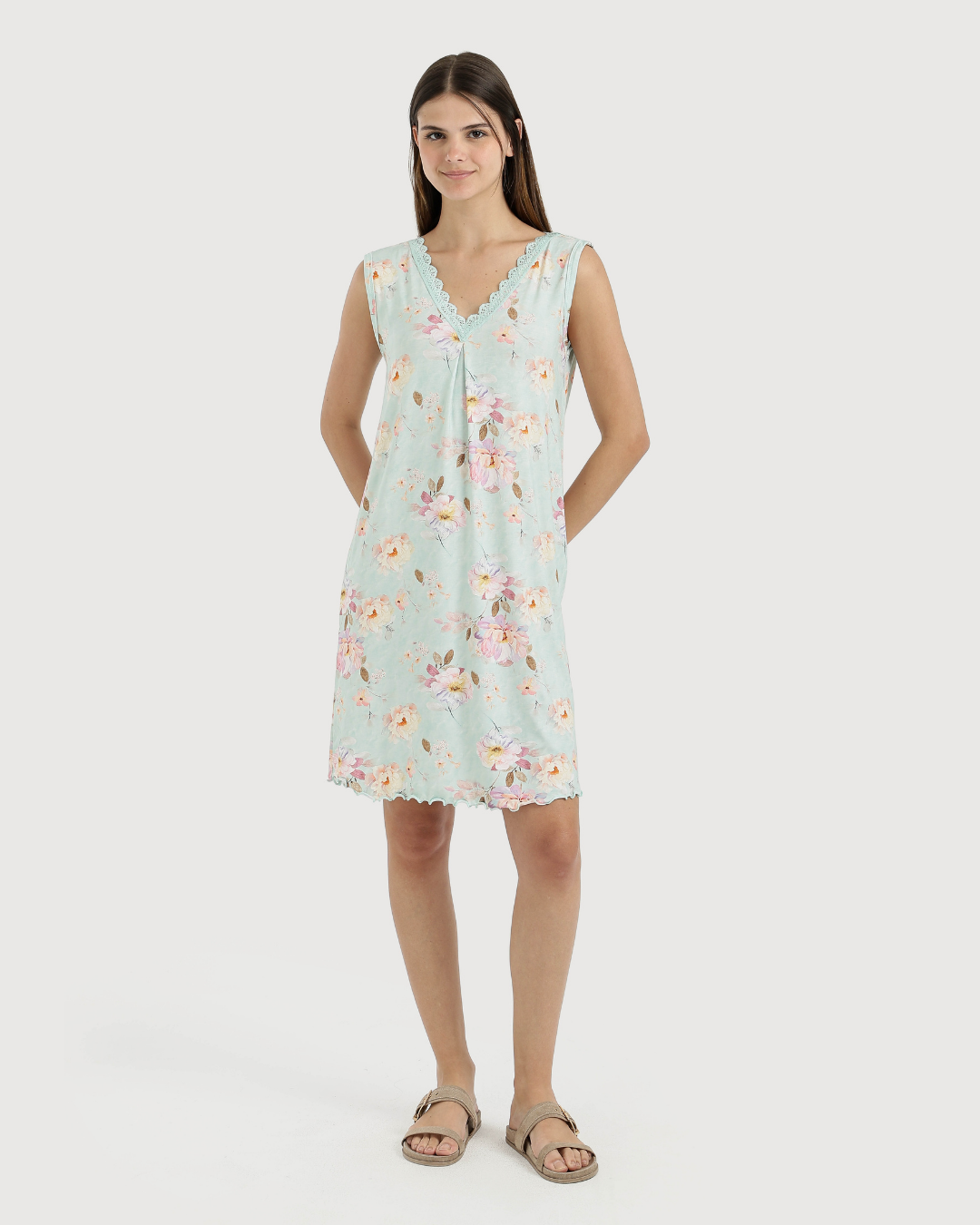 Women's V-Neck Camisole with Lace Sleeve