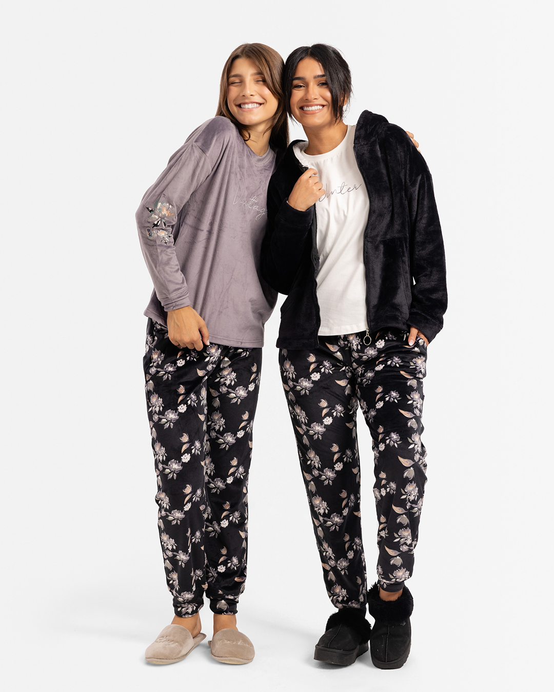 بيجاما 3 قطع ورود الشتاء