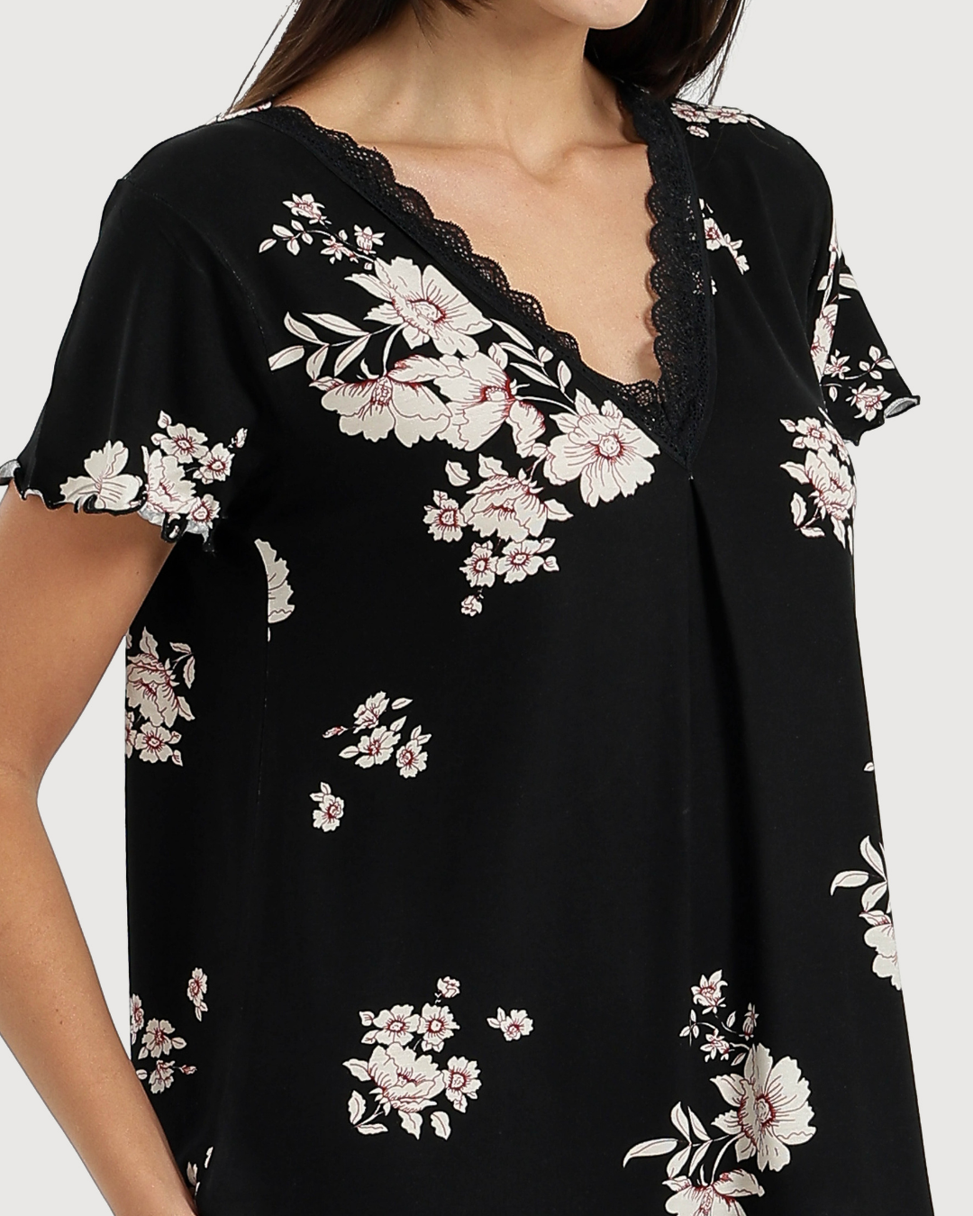 Women's V-Neck Half Sleeve Floral Camisole