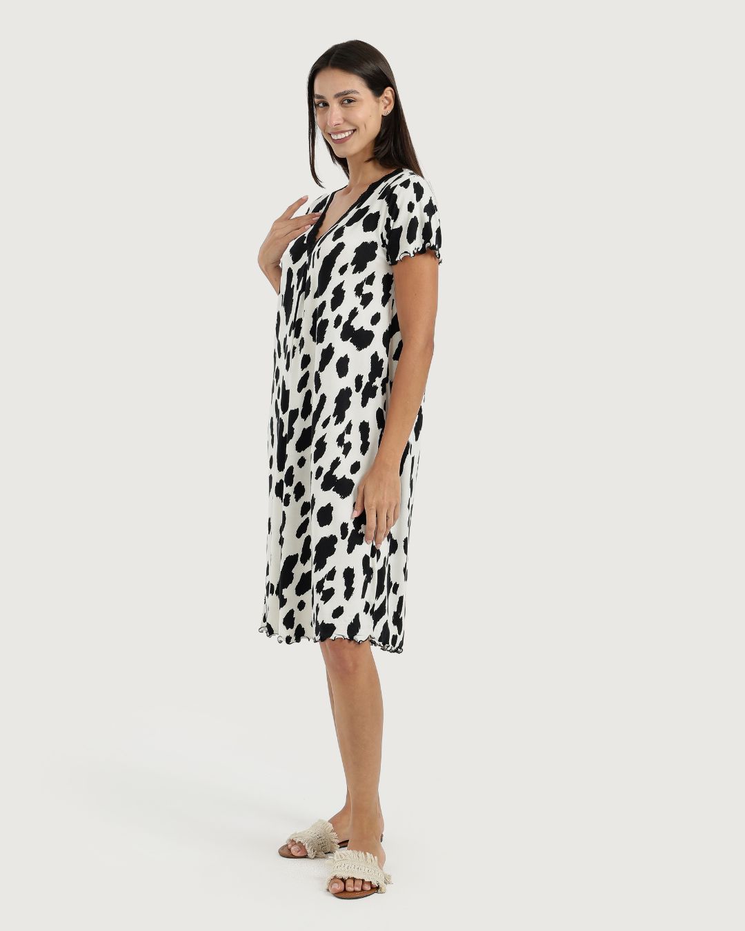 Women's V-Neck Half Sleeve Printed Camisole