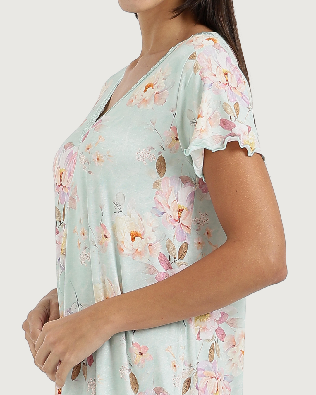 Women's V-neck Lace Half-Sleeve Shirt