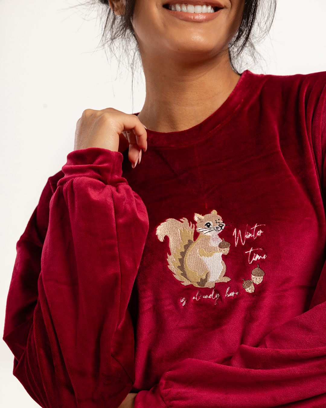 بيجاما بنطلون و توب كم باف وقت الشتاء