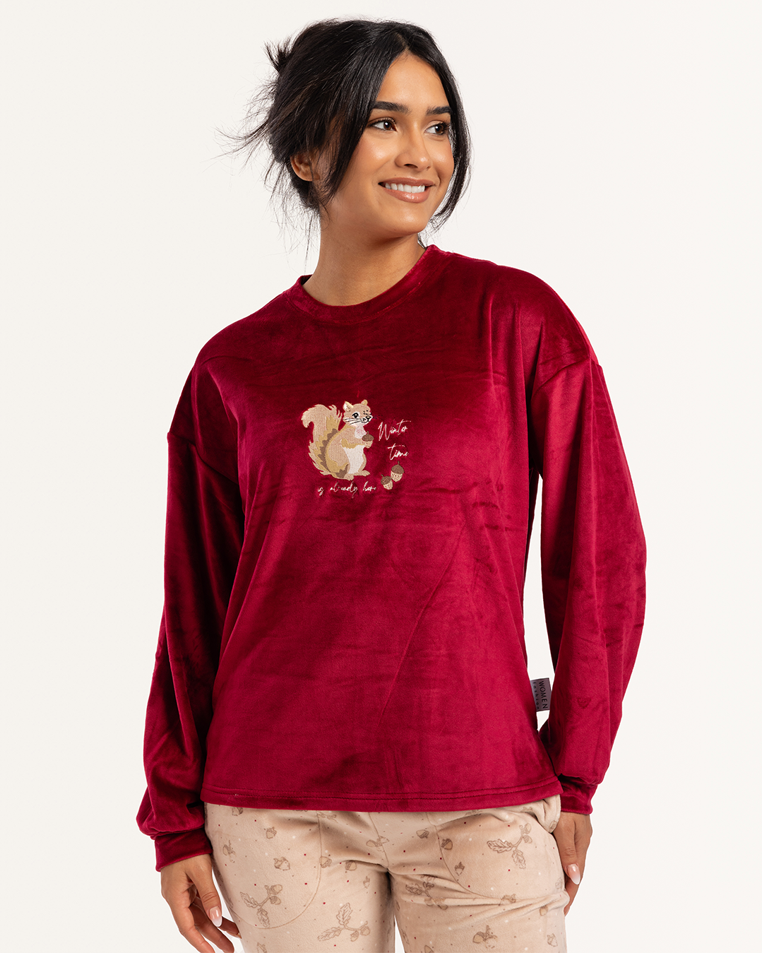 بيجاما بنطلون و توب كم باف وقت الشتاء