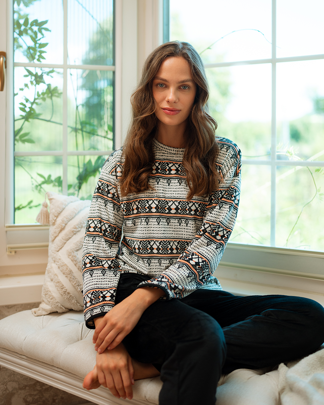 بيجاما كُم طويل طباعه اندلسيه