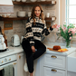 High Collar Pajama White and Black
